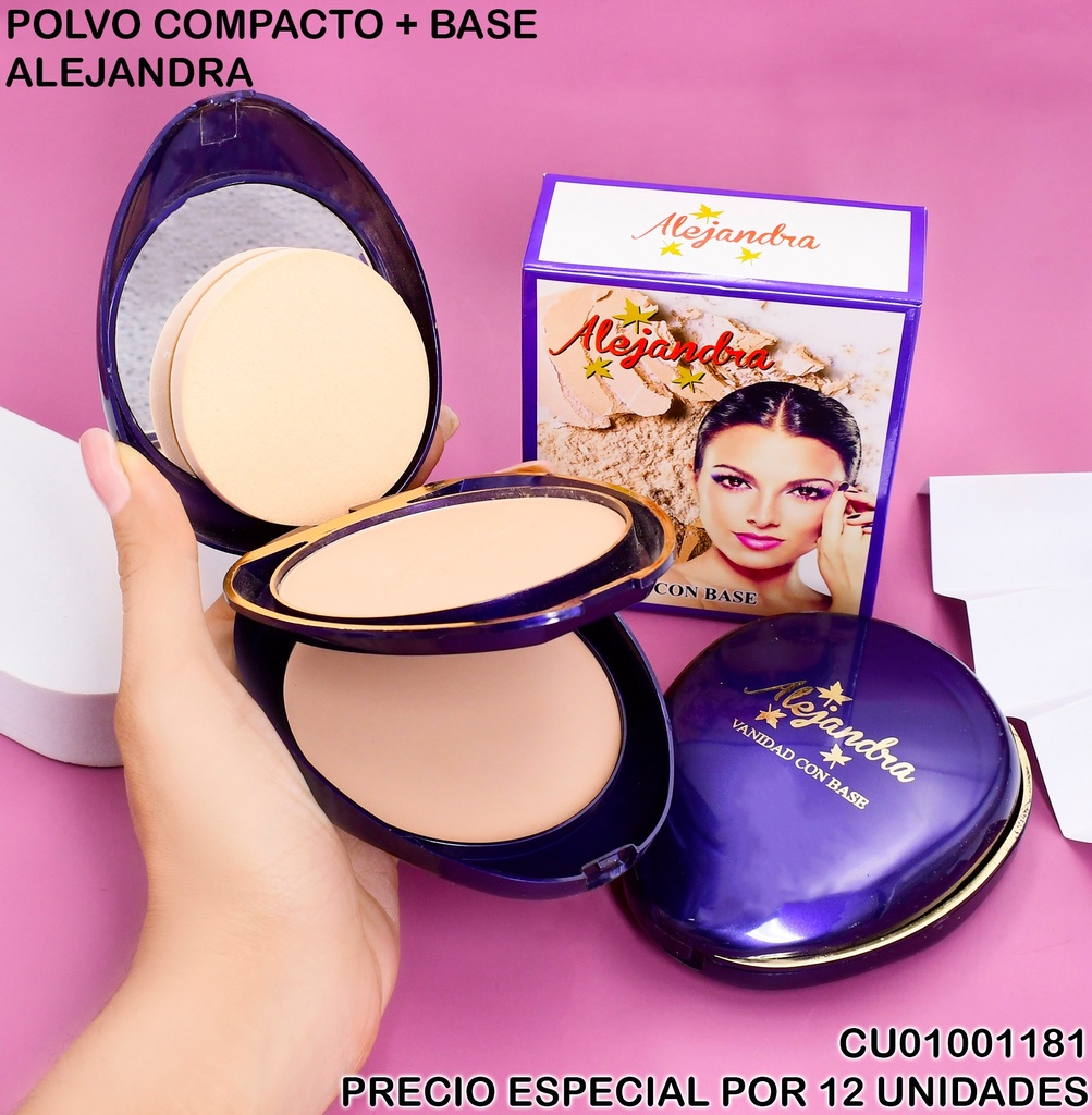 POLVO COMPACTO+BASE ALEJANDRA NO.9162 12G (MORADO)#14
