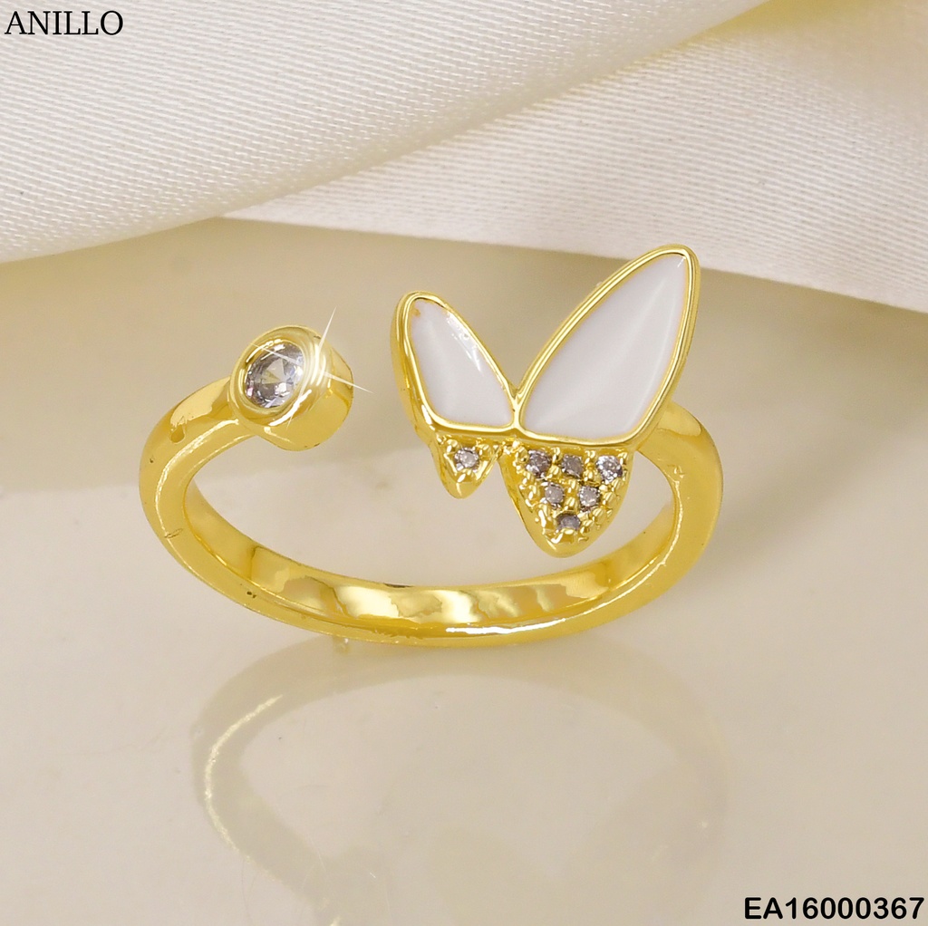 ANILLO AJUSTBLE MARIPOSA NÁCAR/ZIRCONIA RD F4239-547