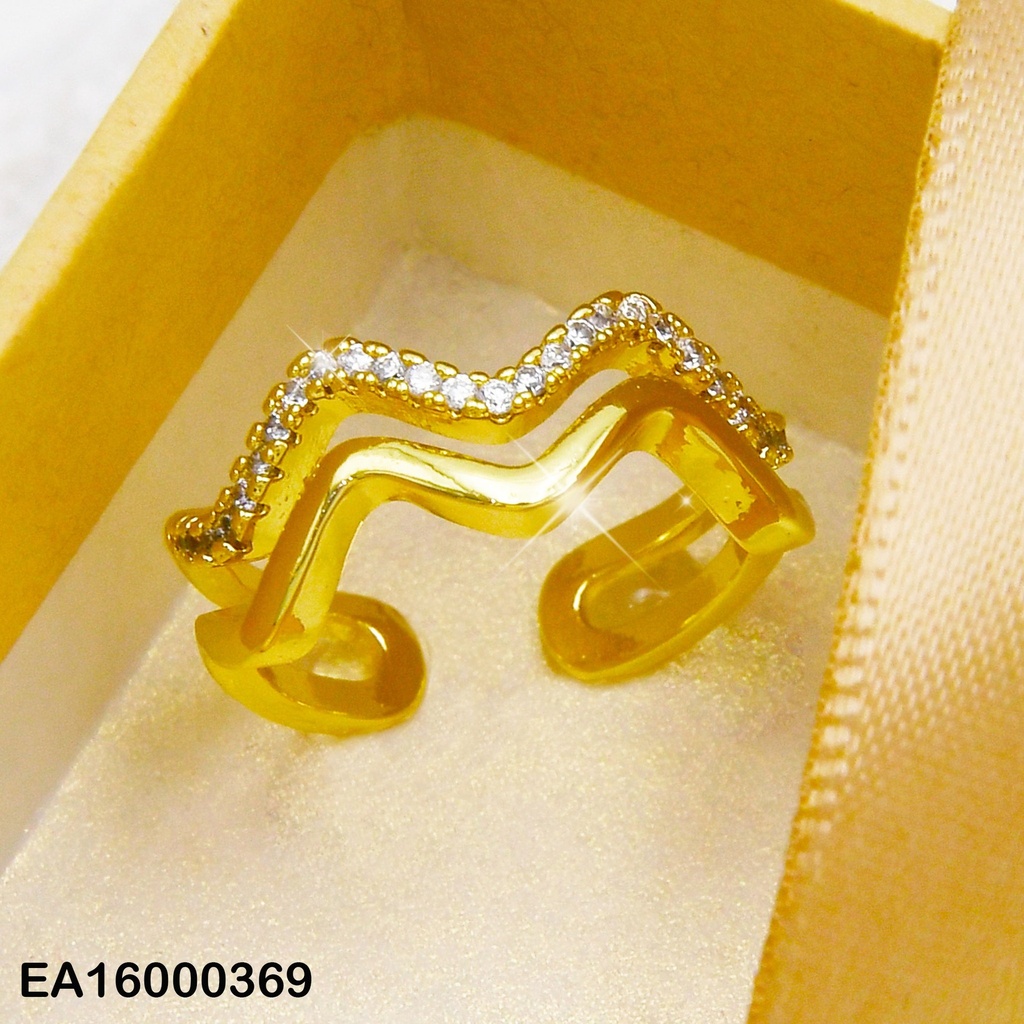 ANILLO AJUSTABLE ZIG ZAG LISO/ZIRCONIAS