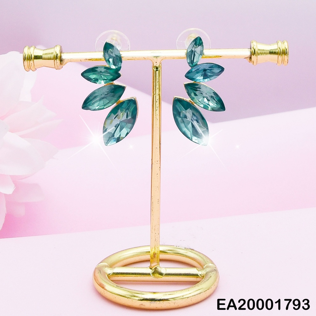 ARETES 4 HOJAS DE ZIRCONIAS VERDES