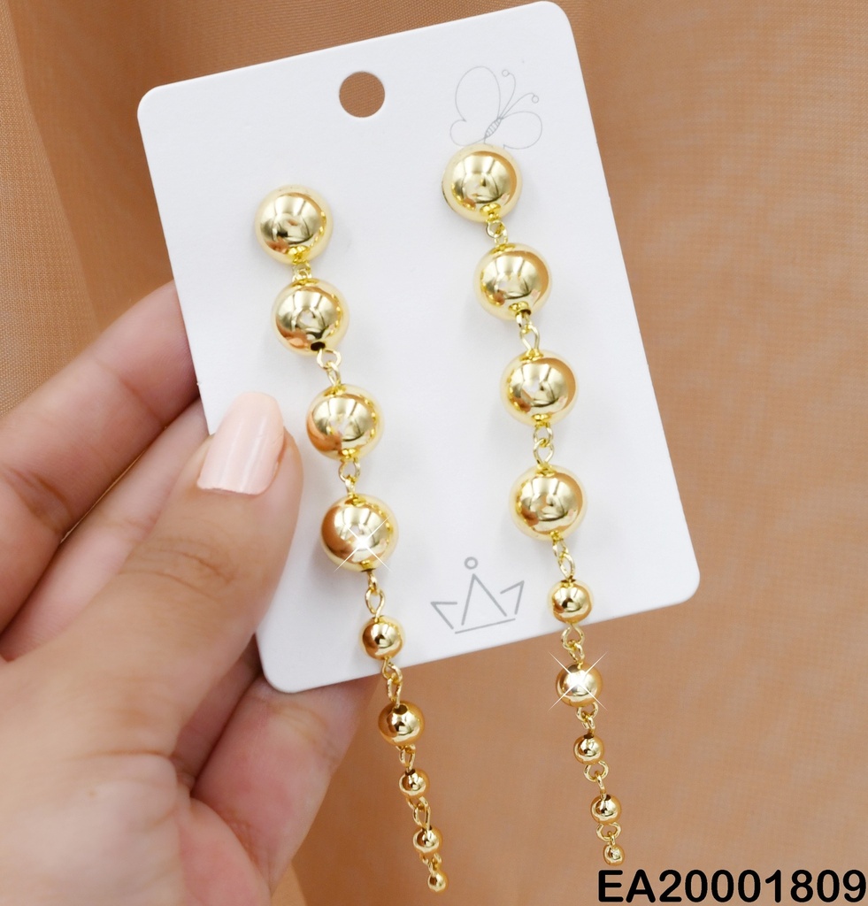 ARETES 9 ESFERAS DORADAS EN VERTICAL