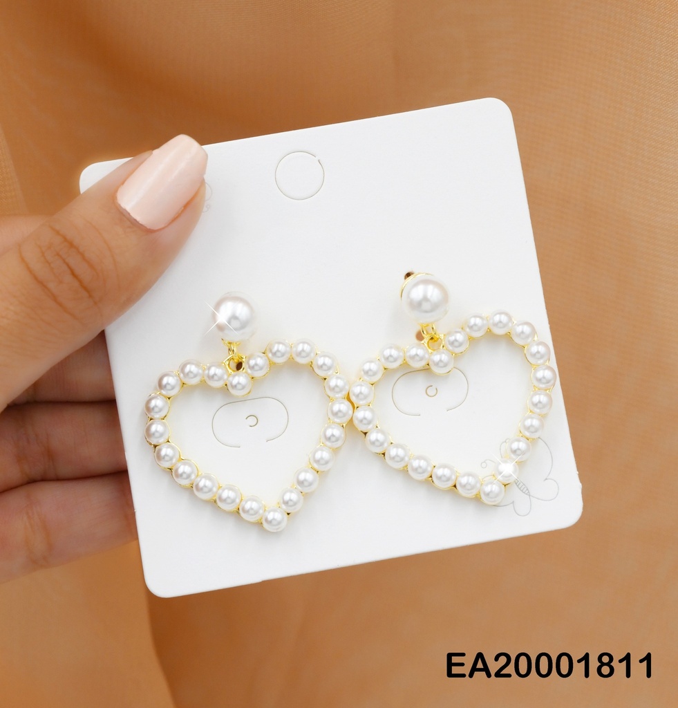 ARETES CROQUI CORAZÓN DE PERLAS DE COLGAR