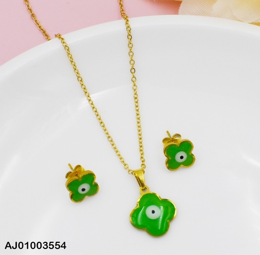 [AJ01003554] JUEGO VAN CLEEF VERDE OJO CENTRO