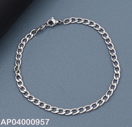[AP04000957] PULSERA PLATEADA ESLAB.UNIFORMES 21CM 1.2NK