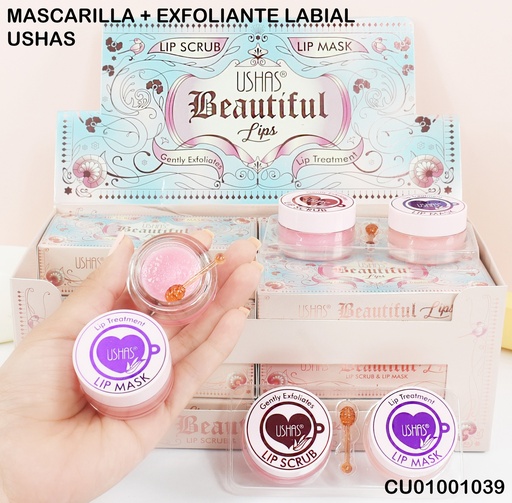 [CU01001039] DÚO EXFOLIANTE/BÁLSAMO BEAUTIFUL LIPS USHAS CS423
