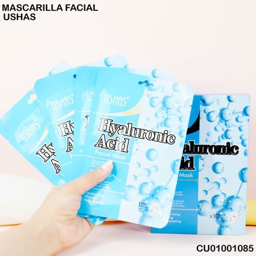 [CU01001085] MASCARILLAS FACIAL HYALURONIC ACID USHAS MK029