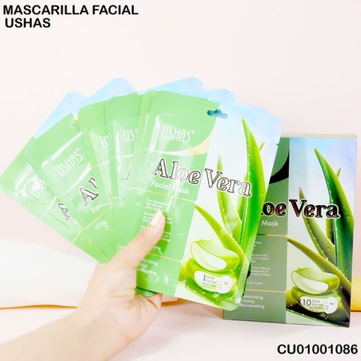 [CU01001086] MASCARILLAS FACIAL ALOE VERA USHAS MK028