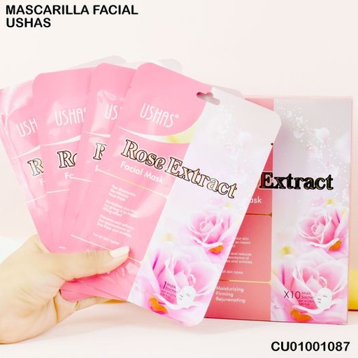 [CU01001087] MASCARILLAS FACIAL ROSE EXTRACT USHAS MK027