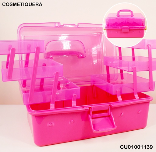 [CU01001139] COSMETIQUERA PLÁSTICA CON NIVELES ALMACENAJE SURT N297