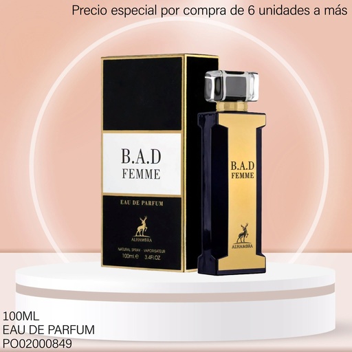 [PO02000849] PERFUME B.A.D FEMME EDP MAISON ALHAMBRA 100ML