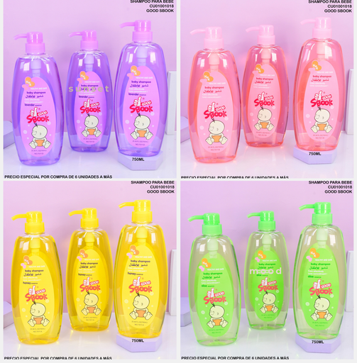 [CU01001018] BABY SHAMPOO GOOD SBOOK ESENCIA SURTIDA - 750ML 7011B