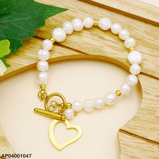 [AP04001047] PULSERA PERLAS CULTIVADAS CIERRE TIFFANY.DIJE CROQUI🤍