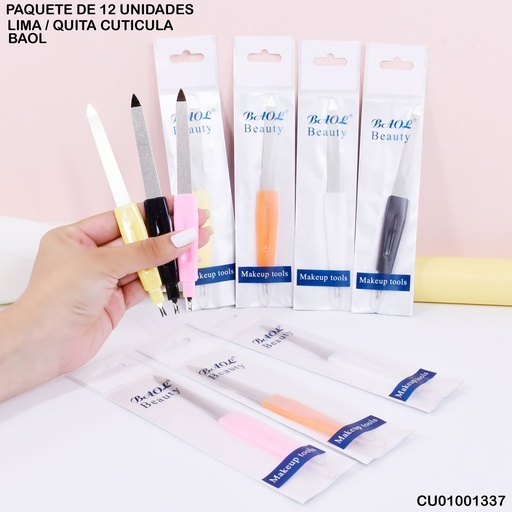 [CU01001337] PAQUETE 12 LIMAS METÁLICA BAOL BEAUTY(SURTIDAS)