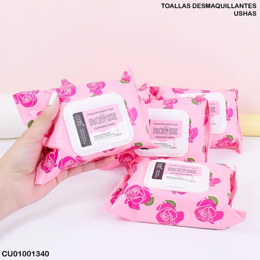 [CU01001340] TOALLAS DESMAQUILLANTES ROSE USHAS WP025