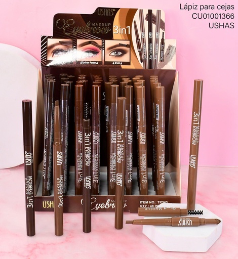 [CU01001366] LÁPIZ P/CEJAS 3EN1 USHAS COL.SURTIDOS TP343
