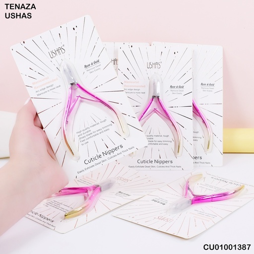 [CU01001387] TENAZA CUTÍCULA METÁLICA ROSE & GOLD USHAS CT476