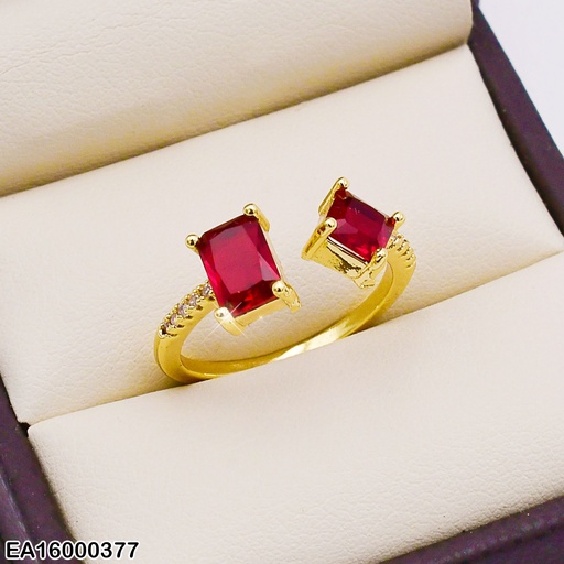 [EA16000377] ANILLO AJUSTABLE DOBLE ZIRCONIAS COL.SURTIDOS RECT.