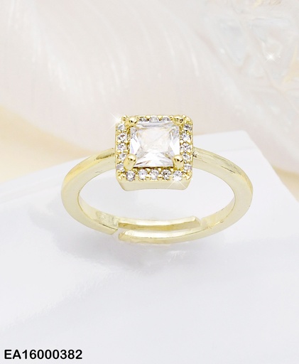 [EA16000382] ANILLO ZIRCONIA CUADRO BORDE ZIRCONIAS PEQ.