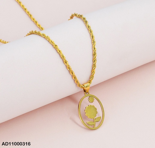 [AD11000316] DIJE CROQUI ÓVALO C/PLACA FLOR CENTRO