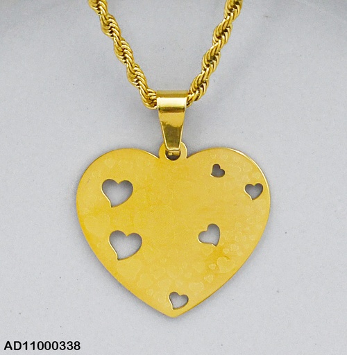 [AD11000338] DIJE PLACA CORAZÓN C/CORAZONES CALADOS A7492