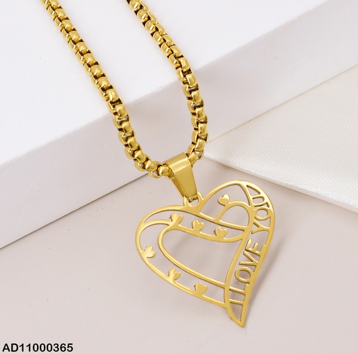 [AD11000365] DIJE DOBLE CROQUI CORAZÓN "I LOVE YOU" A7491
