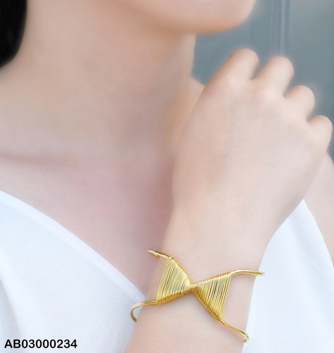 [AB03000234] BRAZALETE SILUETA RELOJ ARENA DE LÍNEAS DORADAS