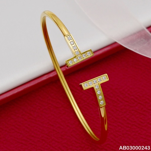 [AB03000243] BRAZALETE ABIERTO EXTREMOS "T" ZIRCONIAS