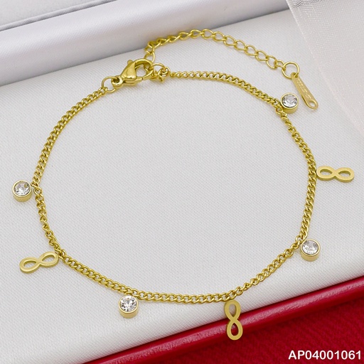 [AP04001061] PULSERA FINA COLGANTES:INFINITOS/ZIRC.RD 072910