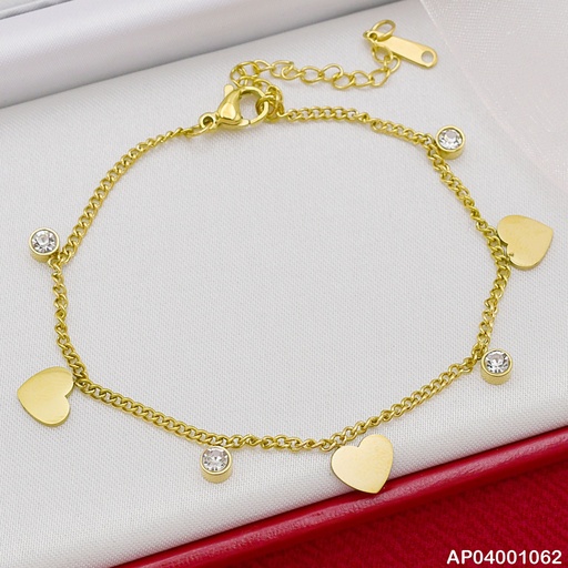[AP04001062] PULSERA FINA COLGANTES:PLACAS💛/ZIRC.RD 072899
