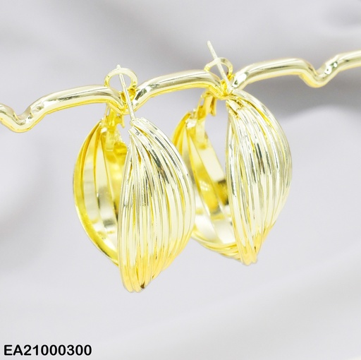 [EA21000300] ARETES REDONDO LINEAS ENTRELAZADOS 28MM