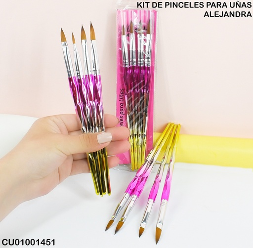 [CU01001451] SET DE PINCELES PARA UÑAS ALEJANDRA 4 PIEZAS RCB0023