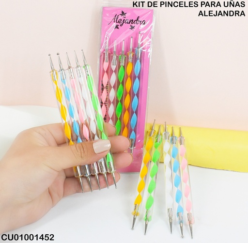 [CU01001452] SET DE PINCELES DE UÑAS ALEJANDRA 5 PIEZAS RCB0023