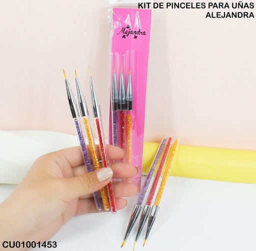 [CU01001453] SET DE PINCELES ALEJANDRA 3 PIEZAS RCB0023