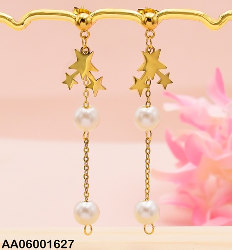 [AA06001627] ARETES 3 ESTRELLAS AGRUPADAS,COLGANTE 2 PERLAS 73264
