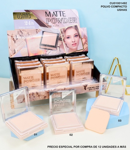 [CU01001492] POLVO COMPACTO MATTE POWDER USHAS FC646 B