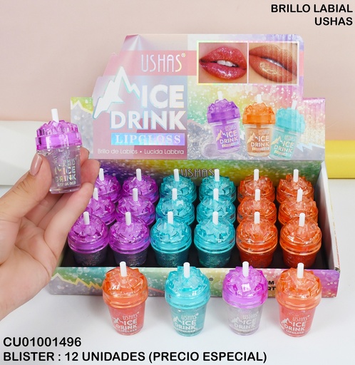 [CU01001496] LIPGLOSS ICE DRINK USHAS SURTIDOS LG2513