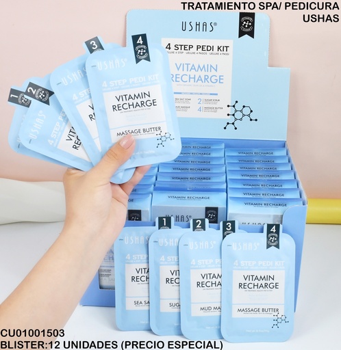 [CU01001503] TRATAMIENTO SPA VITAMIN PEDICURA 4 PASOS USHAS HA286