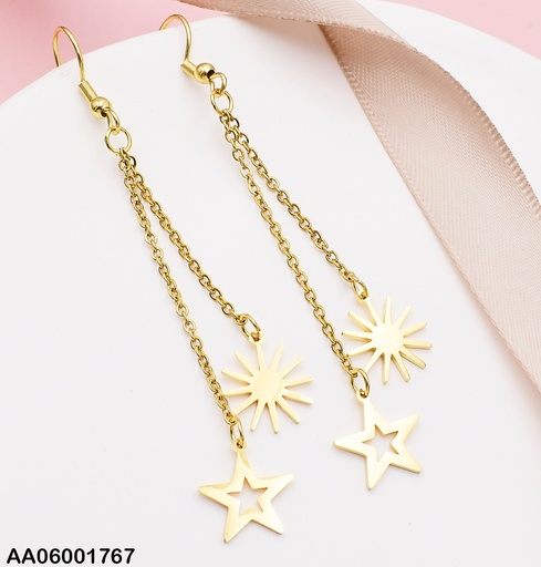 [AA06001767] ARETES DOBLE CAD. PLACAS SOL / ESTRELLA 0740811-W163