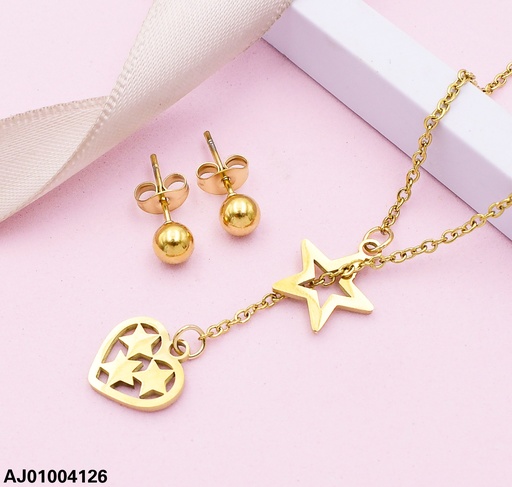 [AJ01004126] JUEGO DIJES / ESTRELLA / CORAZON CROQUI ARETES RD.