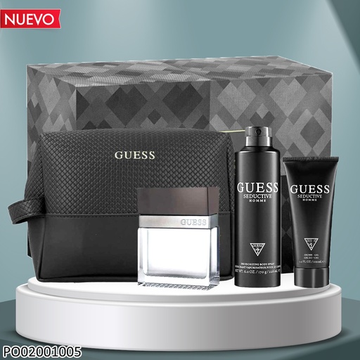 [PO02001005] ESTUCHE PERFUMES GUESS SEDUCTIVE HOMME 3PCS C/COSMETIQUERA