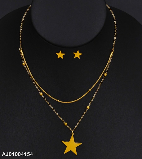 [AJ01004154] JUEGO CAD. DOBLE ARETES DIJE / ESTRELLA  072070-W135