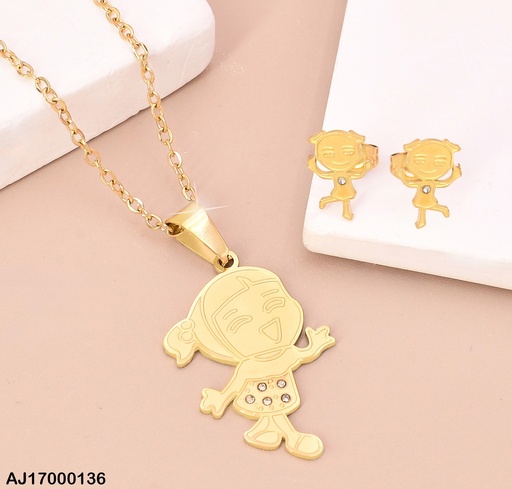 [AJ17000136] JUEGO NIÑA FALDA CON ZIRCONIAS