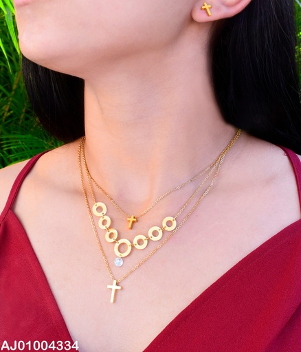 [AJ01004334] JUEGO ARETES CRUZ 3. CAD DIJE CRUZ ZIRC. RD (P.E.NOV2025)