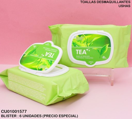 [CU01001577] TOALLAS DESMAQUILLANTES TEA  USHAS WP027