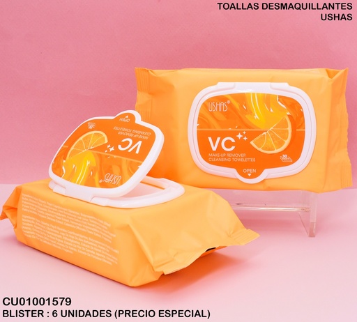 [CU01001579] TOALLAS DESMAQUILLANTES VITAMINA C USHAS WP024