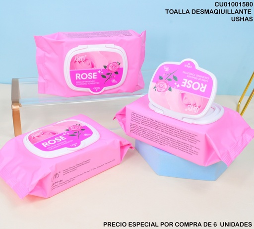 [CU01001580] TOALLAS DESMAQUILLANTES DE ROSAS  USHAS WP021