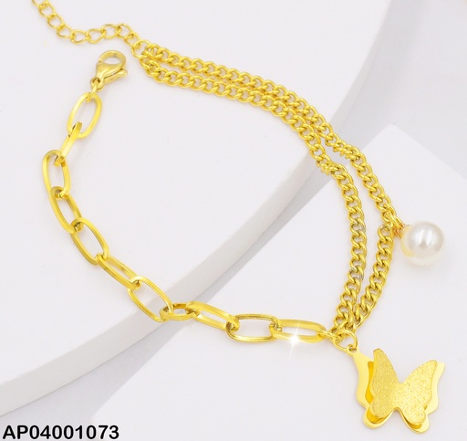 [AP04001073] PULSERAS  DIJE MARIPOSA/ PERLA 0736291