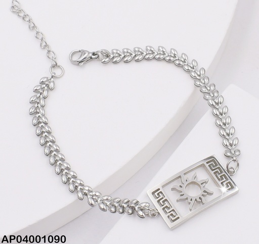 [AP04001090] PULSERA  PLATEADA PLACA SOL 0713342-W02