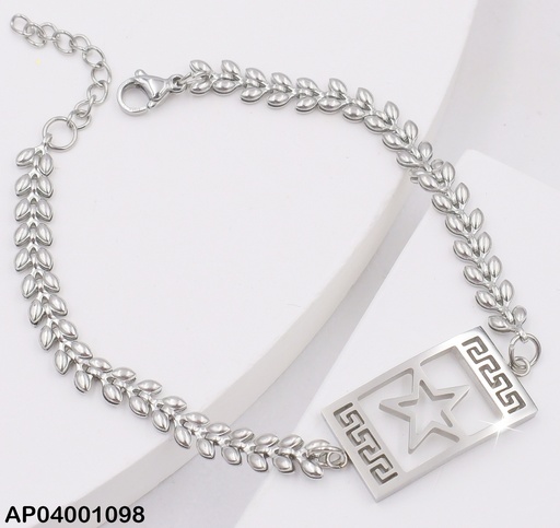 [AP04001098] PULSERA PLATEADA PLACA ESTRELLA  0713282-W02