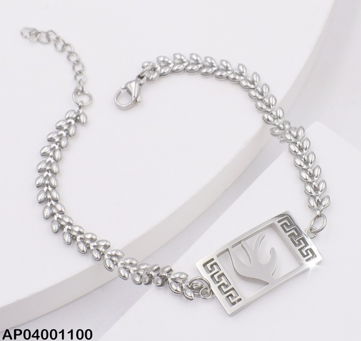 [AP04001100] PULSERA PLATEADA PLACA PALOMA 0713352-W02